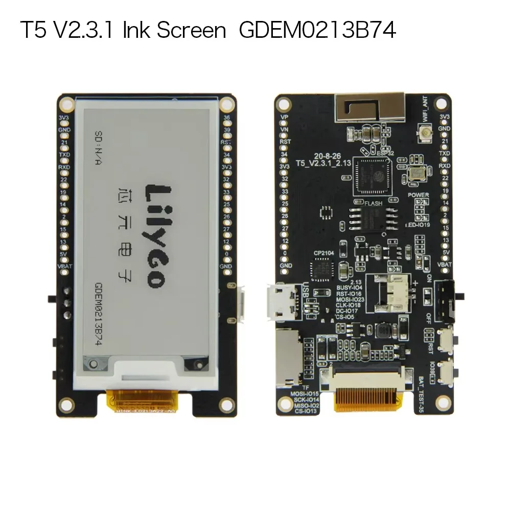 TTGO T5 V2.3.1_2.13 بوصة شاشة ورق إلكتروني رقاقة سائق جديدة