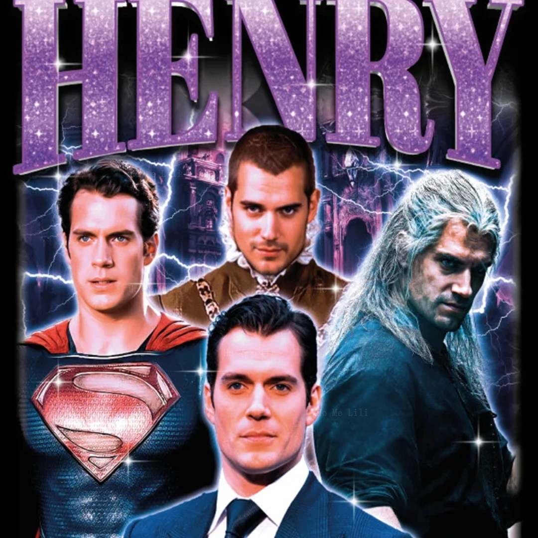 Retro Henry Cavill Shirt Bootleg Men Women Oversized Custom T Shirt