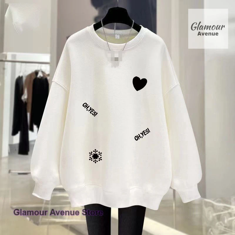 Korean version of Fat Mom Sweater Women Plus Size Middle-aged Spring and Autumn New Loose Slim Round Neck Long Sleeve Shirt