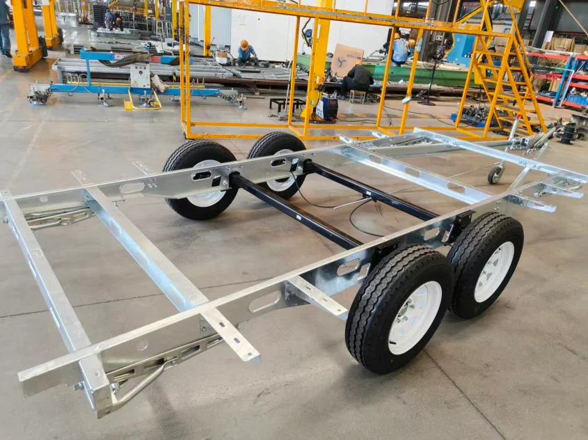 7M Camper Chasis Trailer Truck Container Frame House Base Trailer Chassis RV Camper Van Utility Trailer Chassis Torsion Axles