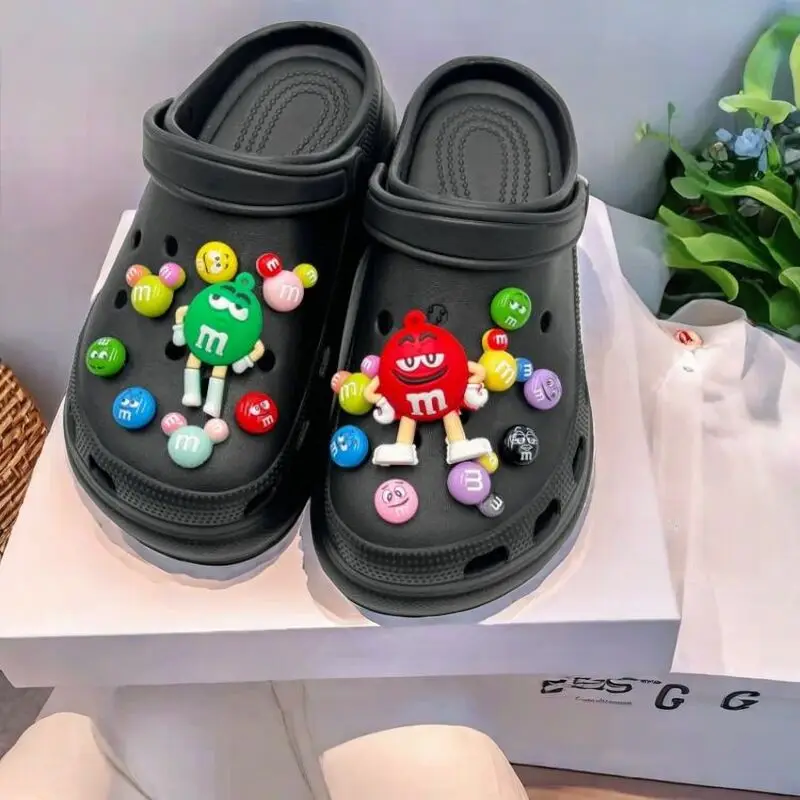 Whole Set Hot Sale DIY Hole Shoes Charms Cartoon M Bean Accessories Designer Quality Garden Shoe Decoration Girl Gift New