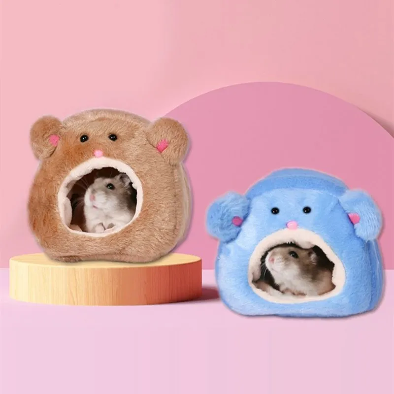 Hamster Soft Warm Bed Rat Hammock Pig Squirrel Winter Pet Toy Hamster Cage House Hanging Nest+Mat House Bed Animal Mice Rat Nest