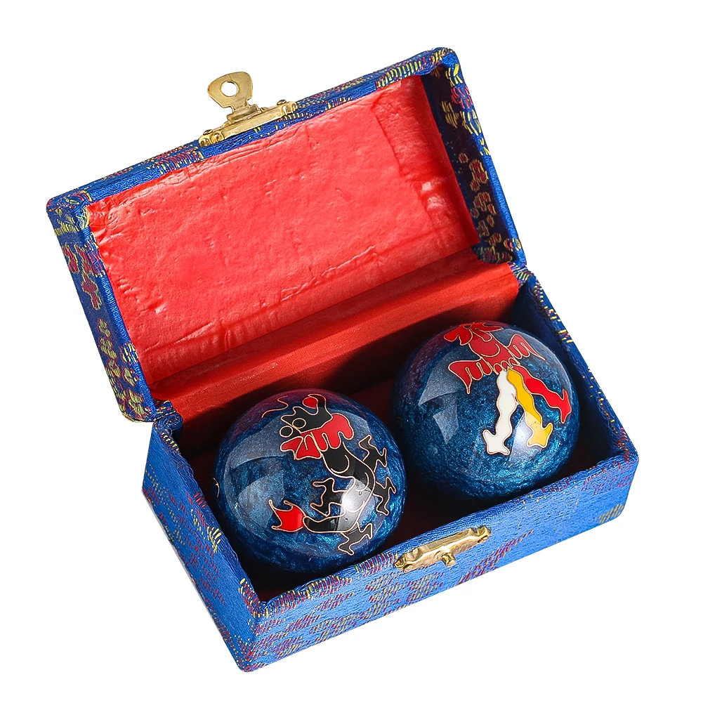 Dragon Phoenix Health Balls Metal Sound Therapy Exercise Hand Massage Chime Relaxation Yoga Meditation Stress Relief Fitness