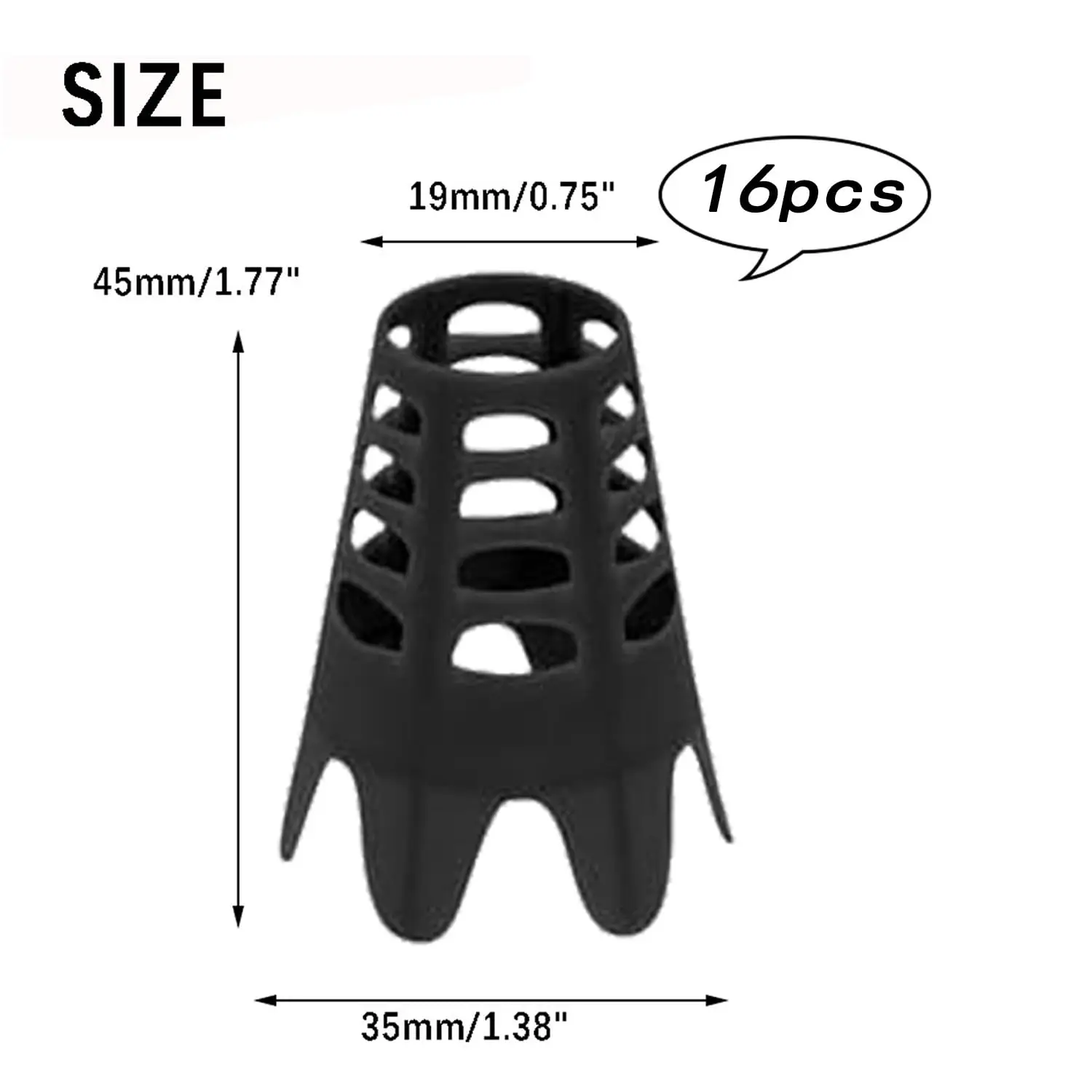 16PCS Black Golf Tees Plastic Golf Simulator Tees Practice Training Golf Mat Tees for Home Outside Sports-Lover Athletes