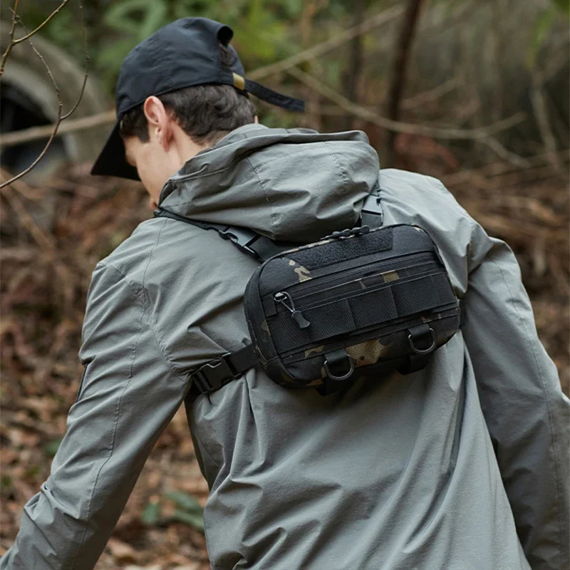 남자를위한 전술 가슴 가방 방수 등산 캠핑 위장 배낭 야외 여행 배낭 화니 팩 사이클링 자루