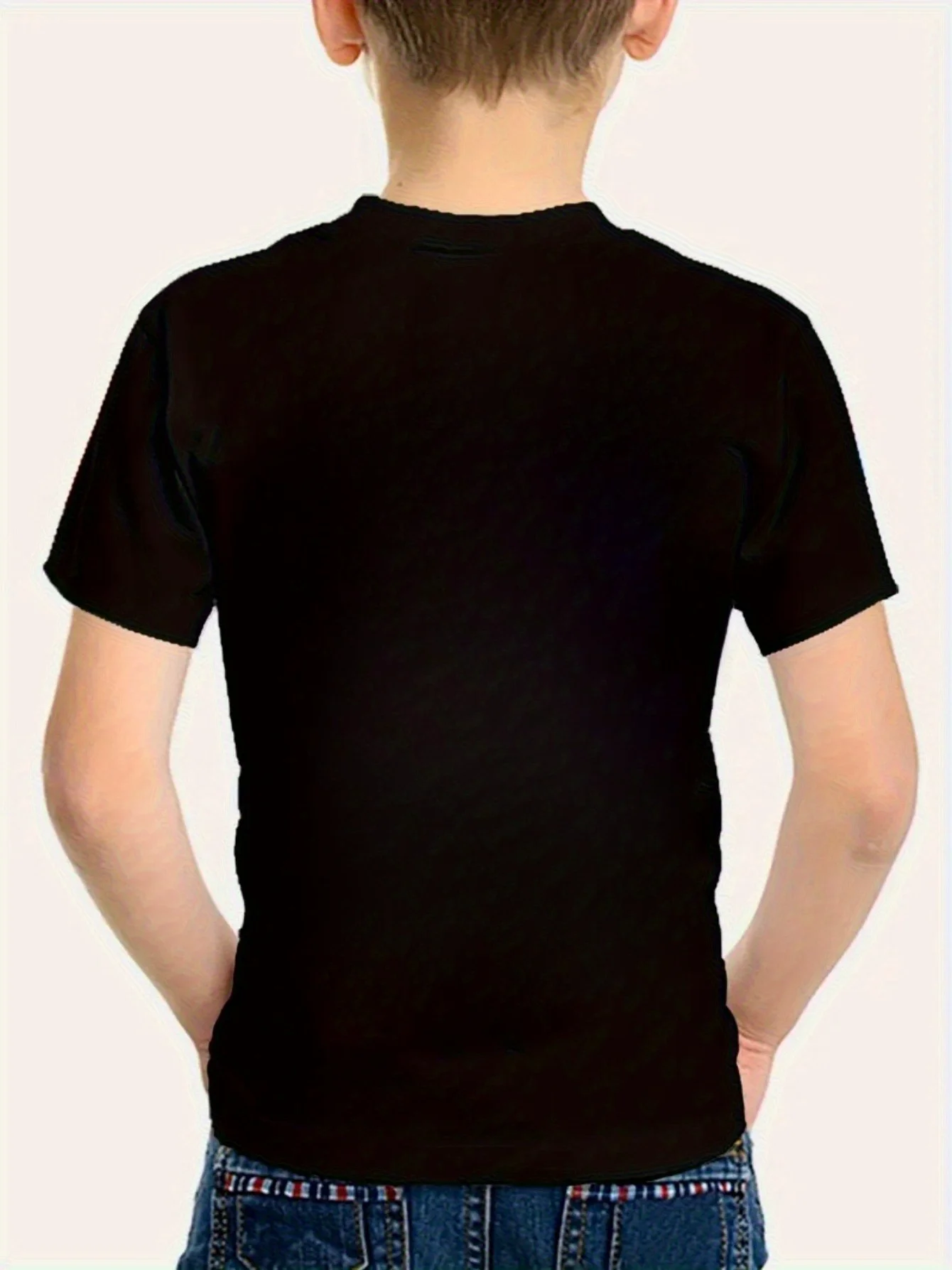 تي شيرت عيد ميلاد Spider Web للأطفال - أسود، تصميم "It's My 5th Birthday"، مزيج بوليستر خفيف الوزن، تي شيرت كاجوال برقبة دائرية f