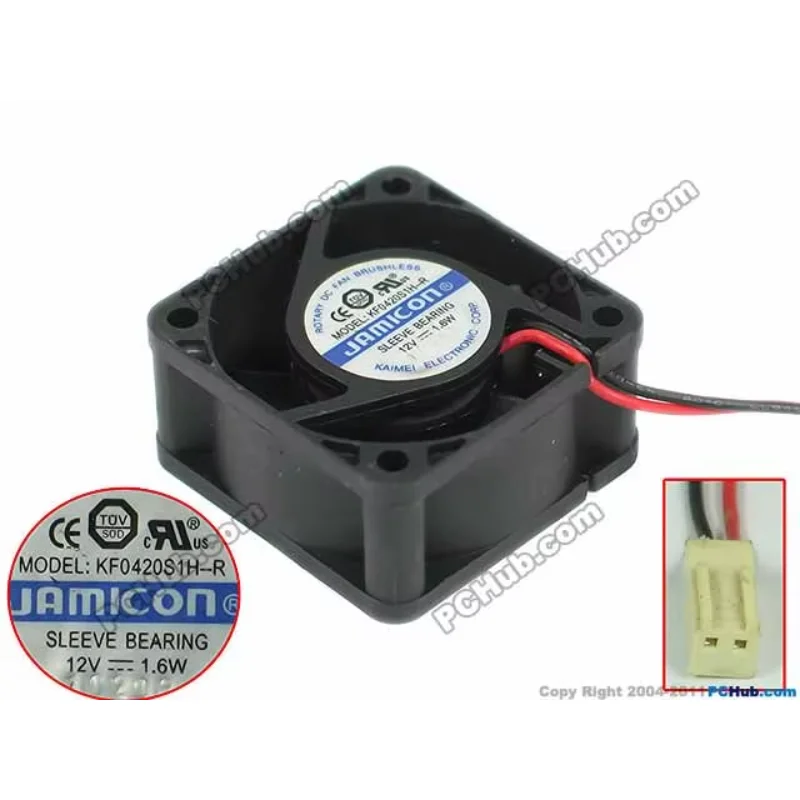 

Jamicon KF0420S1H-R DC 12V 1.6W 40x40x20mm 2-Wire Server Cooling Fan