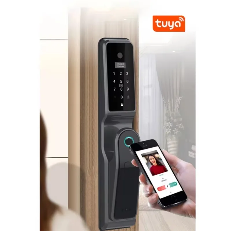 Tuya Smart New Intelligent Automatic Fingerprint Keyless Smart Door Lock with Camera