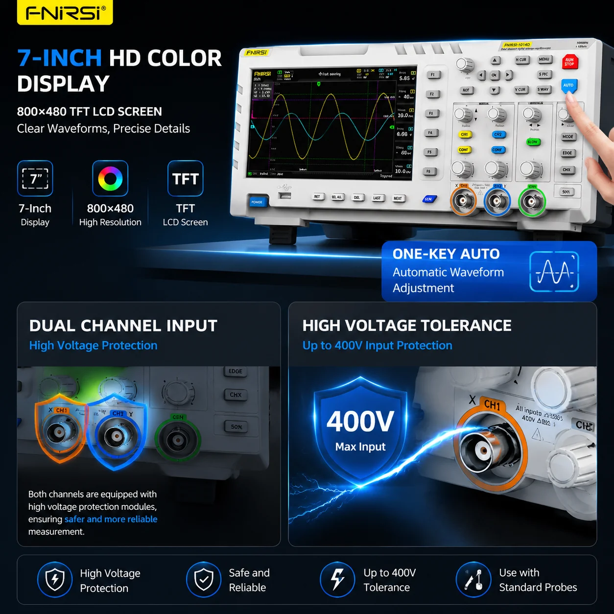 FNIRSI 1013D 1014D Портативный – обзор и цена Digital Storage Oscilloscope 100Mhz