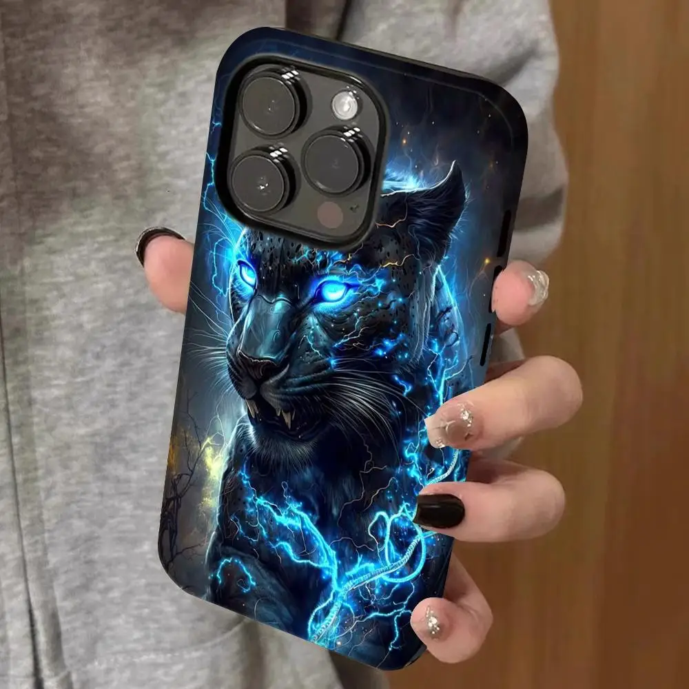 

black panther art Phone Case Double-layered 2-in-1 Film Case For IPhone 16 15 Promax 14 13 Pro 12 11 plus Samsung S Covers