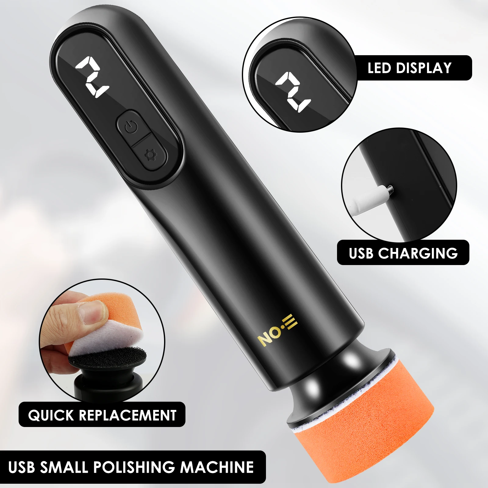 Portable Mini Rechargeable Car Polisher Electric Car Detailing Polishing Repair Kit LED Display Car Scratch Removal Polisher