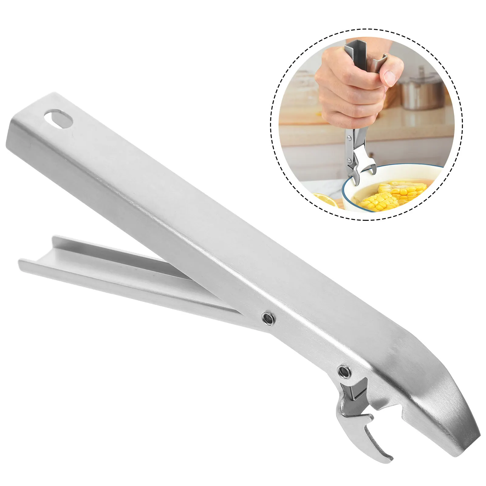 Anti-Scald Plate Clip Stainless Steel Hot Bowl Gripper Stewing Pot Clip Space Saving Ergonomic Design Kitchen Hot Dish Holder