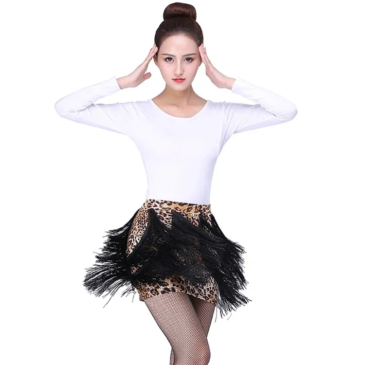

Jupe de brevLatine Sexy pour Femme, Chacha, Samba, Tango, Couches, Robe d'Entraînement, Jupe à Franges, Performance de