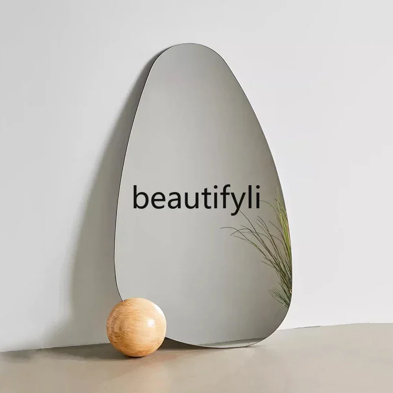 178cqy Full-body floor mirror, minimalist luxury log decorative mirror, simple fitting mirror