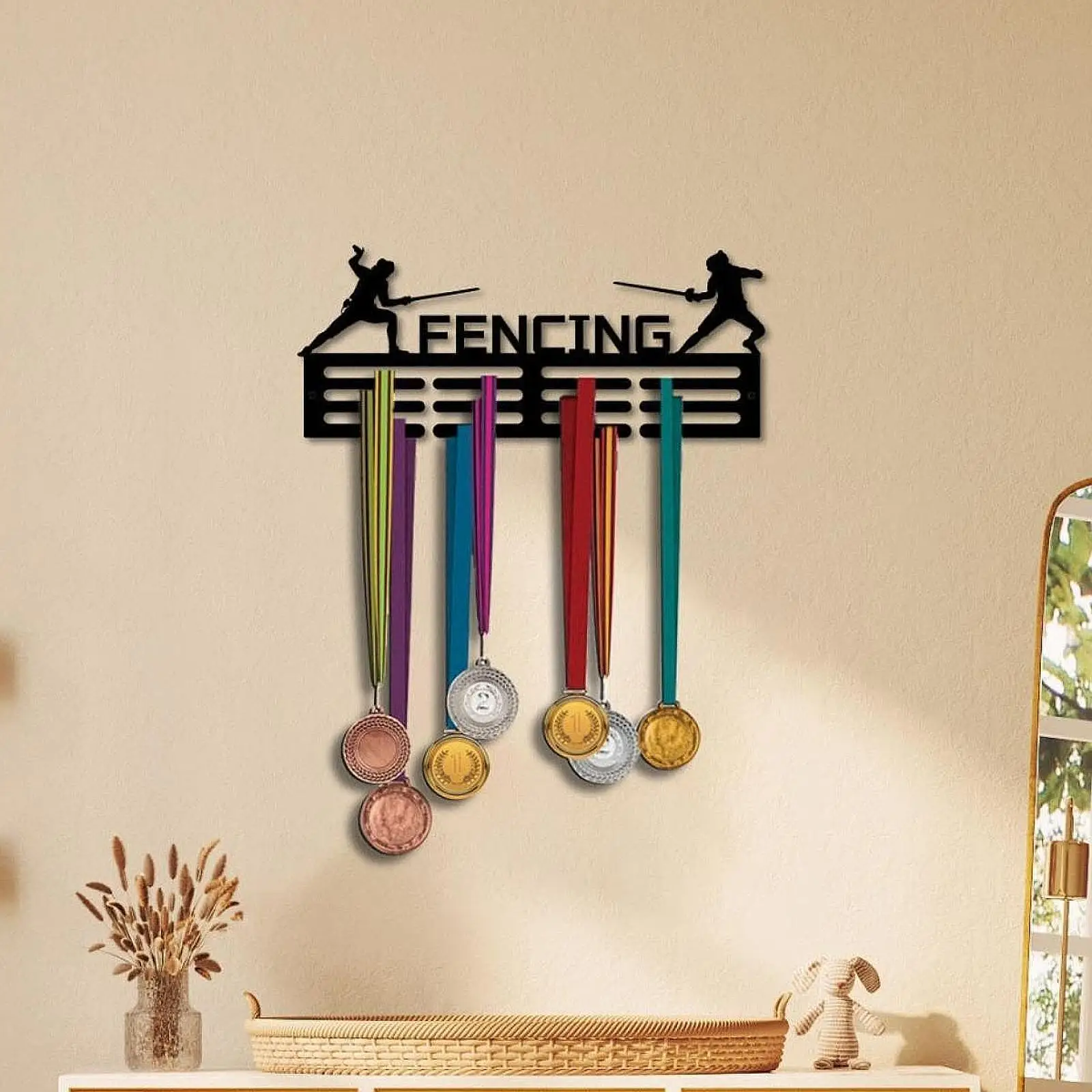 Medal Hanger Easy to Install Sturdy Award Ribbon Organizer for Running Medals Sports Award Sports Race Runner Gymnastics Plaques