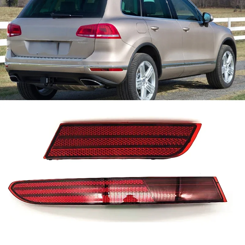 

New！ Car Left Right Rear Bumper Reflector Brake Lamp Warning Light Strip Bar For VW Touareg 2016 2017 2018 7P6945105A 7P6945106A