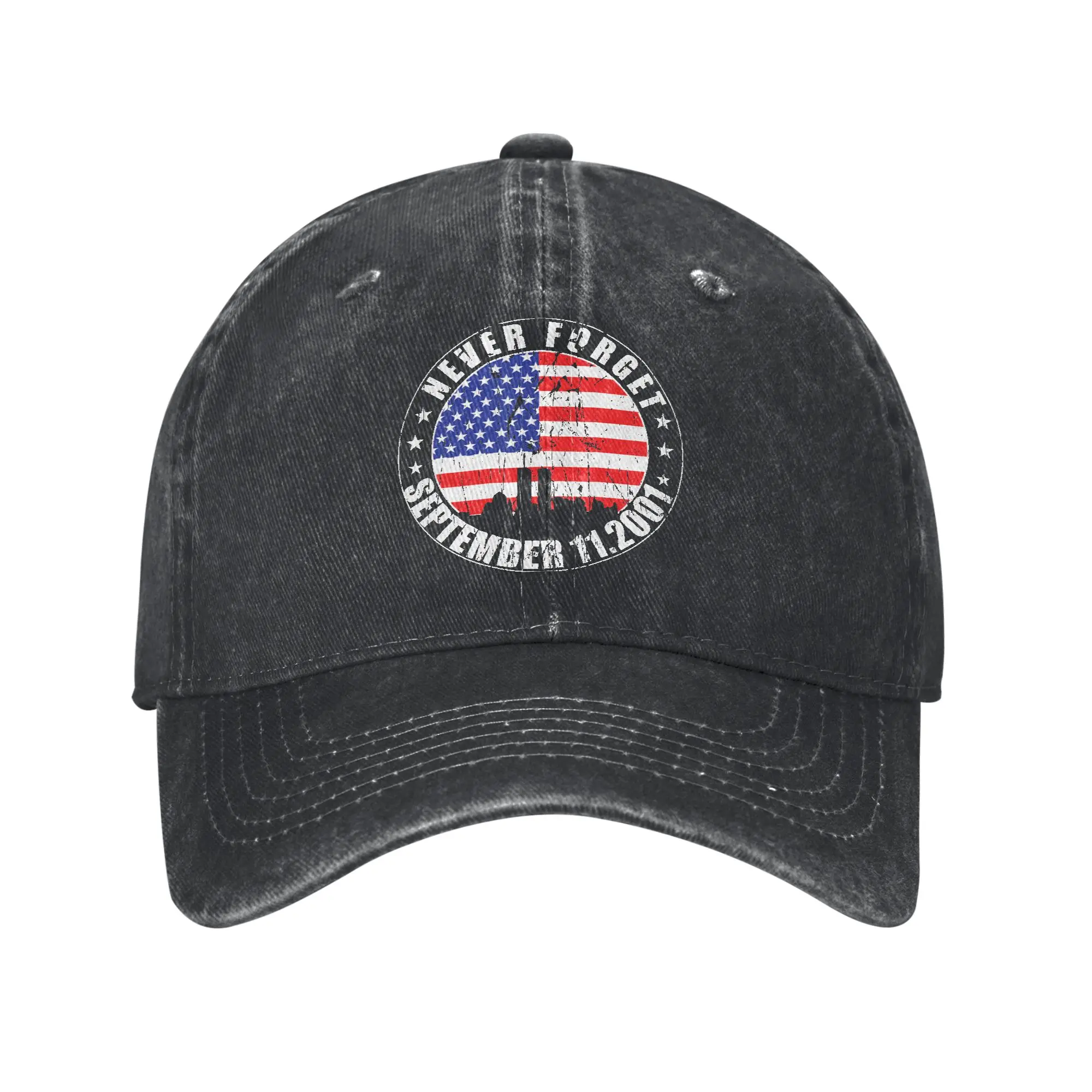 Never Forget September 11 2001 Memorial Day America Flag Casual Baseball Cap Summer  Trucker Hat Sunscreen Cap Baseball Caps