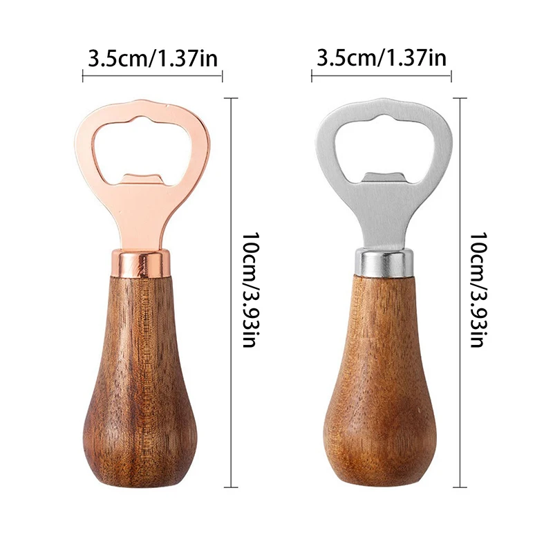 Stainless Steel Beer Bottle Opener With Wood Handle, Kitchen Tools, Anniversary Wedding Gift