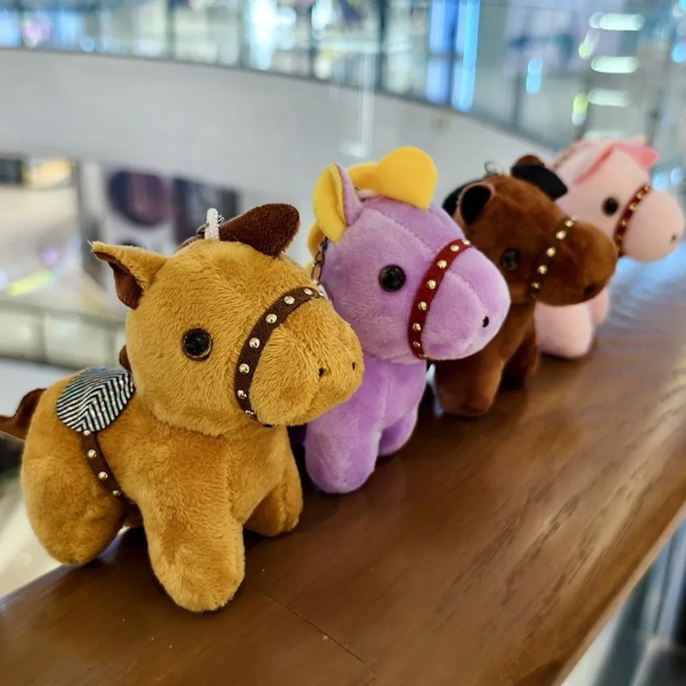 Cartoon Pony Pendant Steed Doll Mascot Doll Plush Horse Keychain Backpack Pendant Chinese Style Stuffed Animal Keyring