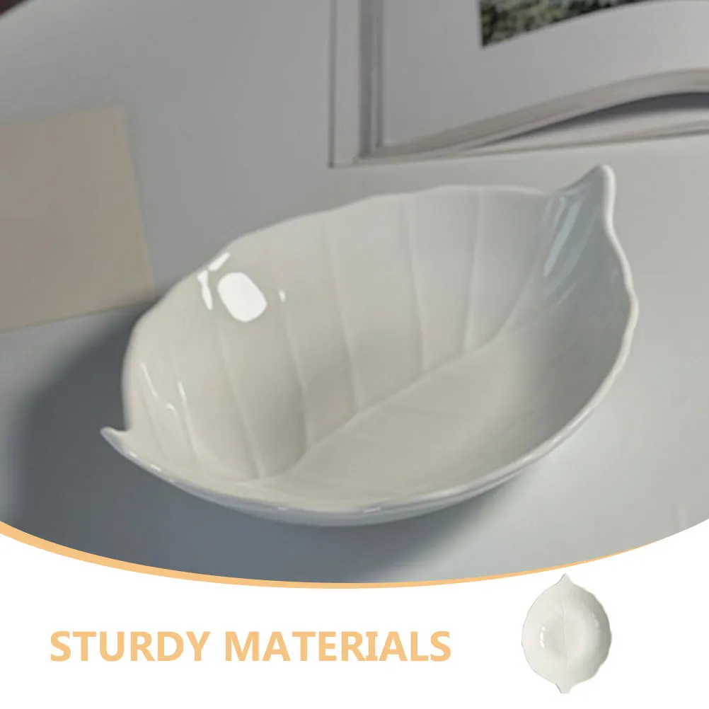 

Керамическое блюдо в форме листа для десертов, фруктов, закусок, конфет, украшений, декоративная тарелка для дома и стола