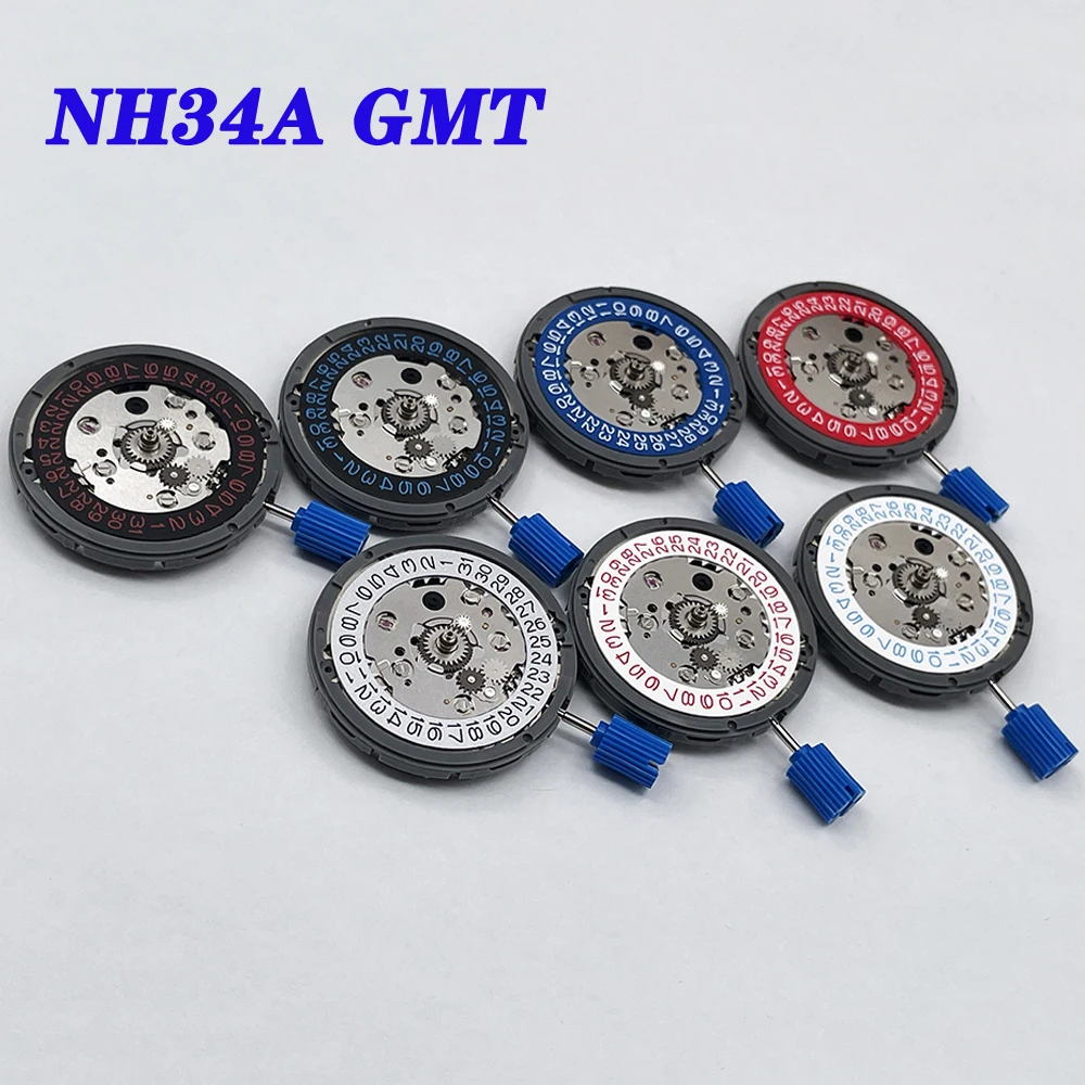 

GMT NH34 Japan Genuine 7 Color Date Wheel Automatic Mechanical Movement 3.0 Crown 24 Jewels NH34A Replacement Parts