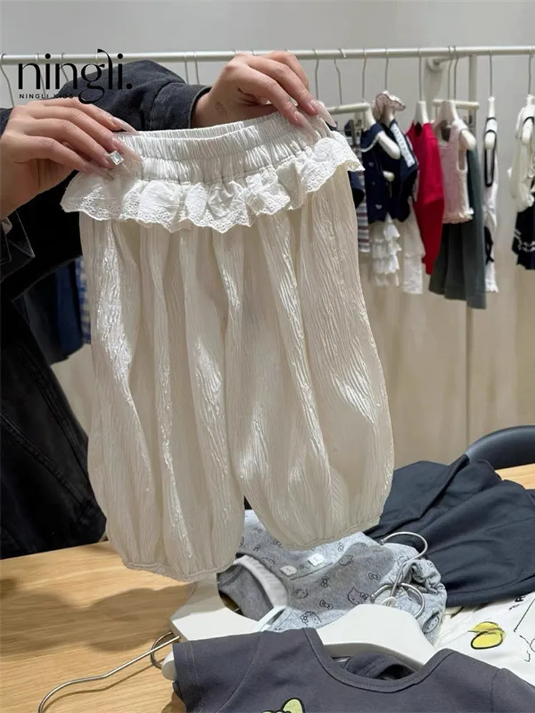 

Тонкие повседневные брюки Sli для девочек, летние новые модные детские длинные брюки с защитой от комаров, однотонные длинные брюки, милый хлопок