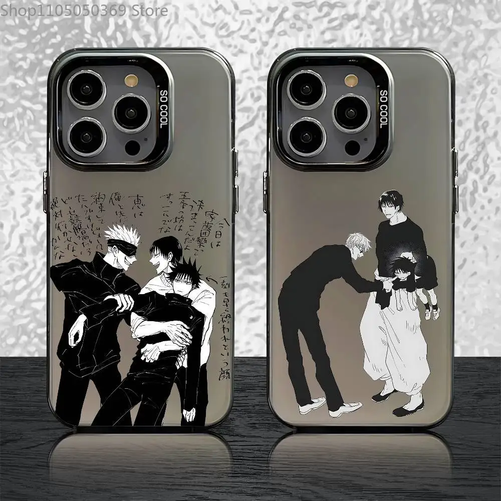 

Fushiguro Megumi Gojo Satoru Phone Case For iPhone 17,16,15,14,13,12,11,Pro,Max,Plus,Mini,Air,SE4 Black Matte Shockproof Cover