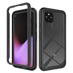Hybrid Rugged Armor Shockproof Phone Case For Google Pixel 5A 5G 6A 7A 6 7 8 Pro Soft TPU Frame Transparent Plastic Back Cover