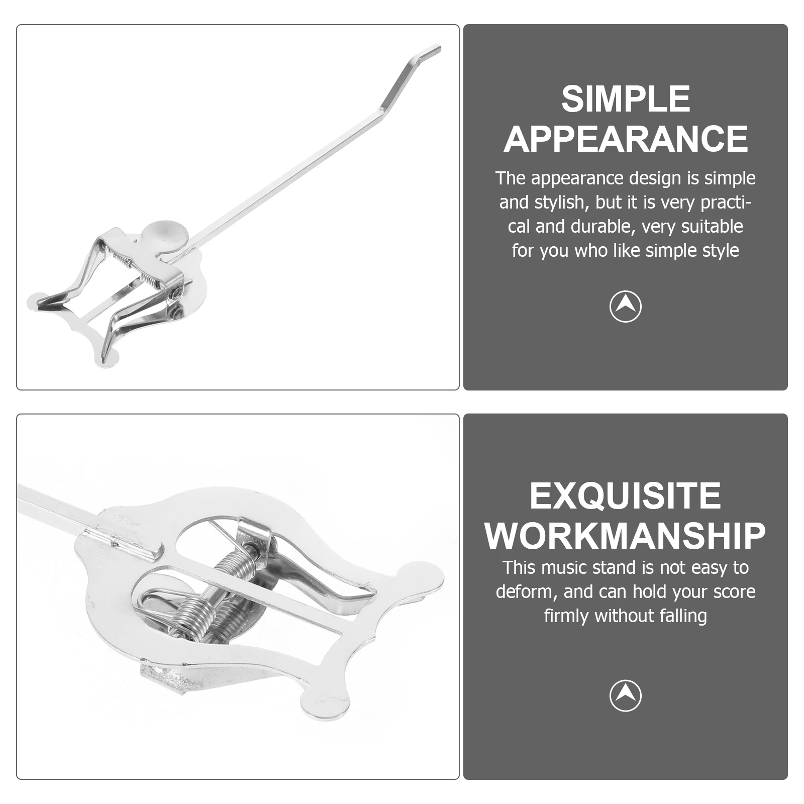 

Portable Music Holder for Tuba Clarinet Sheet Score Rack Iron Durable Lightweight Universal Instrument Accessory Simple Design