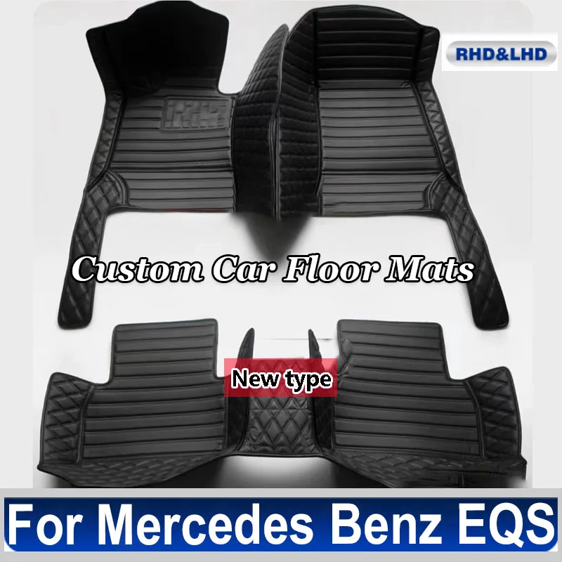 

Custom Car Floor Mats for Mercedes Benz EQS 2022 2023 Years Artificial Leather Carpet Interior Car Accessories