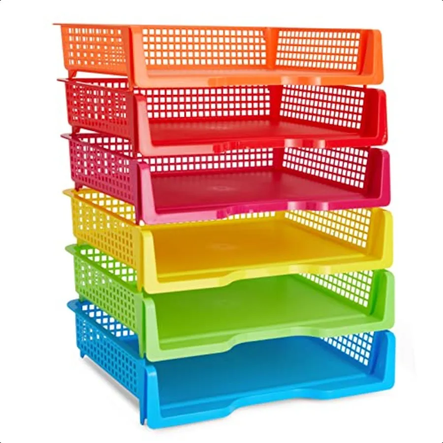 bright-creations-confezione-da-6-vassoi-per-lettere-in-carta-impilabili-arcobaleno-per-insegnanti-caddy-per-organizer-in-carta-di-plastica