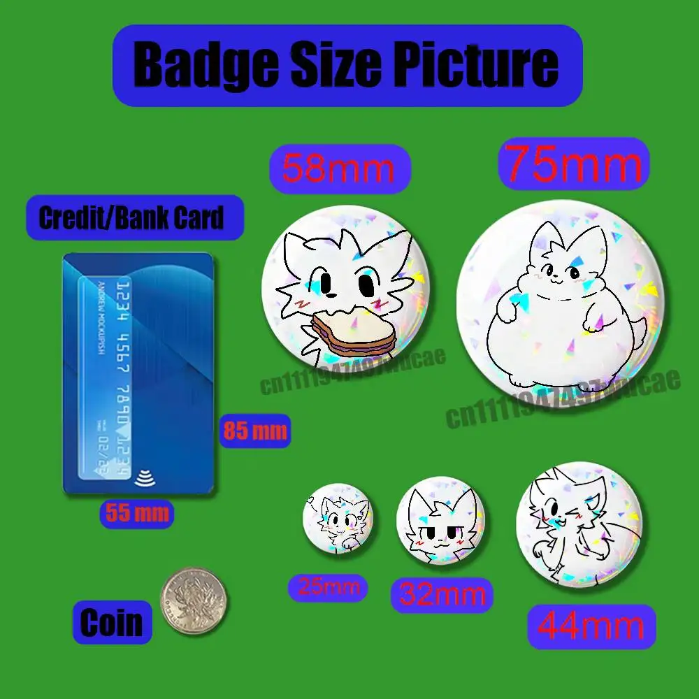 For Boykisser Cartoon Cat Badge Cover Custom Button 25mm 58mm Pin Insignia Emblem Round Laser Film