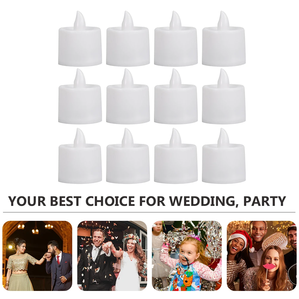 

12Pcs LED Lights Flameless Electronic Lamps White Wedding Party Banquet Decoration Party Decorations