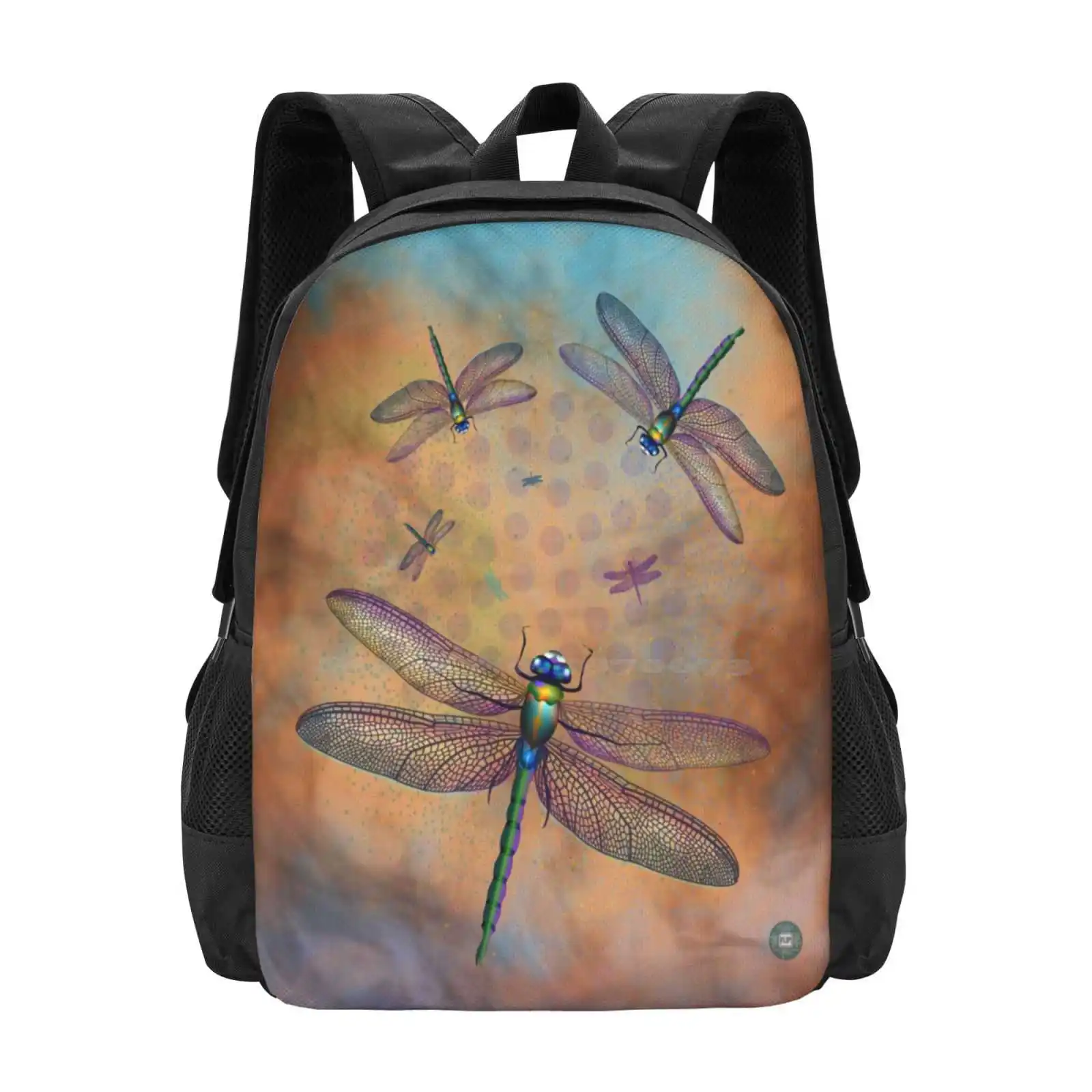 Dragonflies Dance Hot Sale Backpack Fashion Bags Dragonflie Art Animals Bugs Dance Dancing Nature Conservation Dragonflies