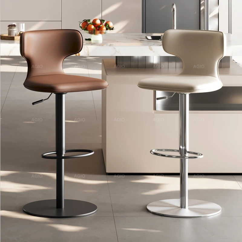 Sgabelli da bar personalizzati ultraleggeri Sgabelli da bar nordici della metà del secolo Robusto arredamento per la casa Cadeira in metallo morbido e rilassante antico