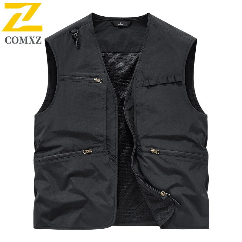 2025 New Fly Fishing Vest Jacket Men's Outdoor Camping Adventure Sleeveless Work Vest  Photographer  Journalist Pocket Waistcoat