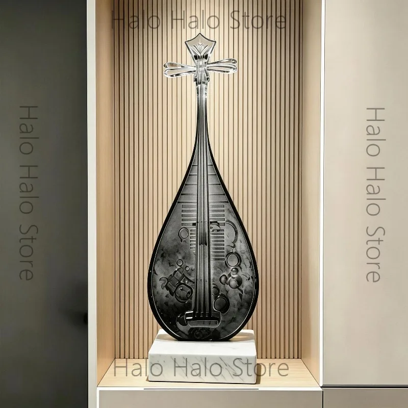 Nouvelle sculpture transparente Pipa chinoise haut de gamme, luxe léger, pour salon, entrée, meuble TV, décoration créative pour la maison