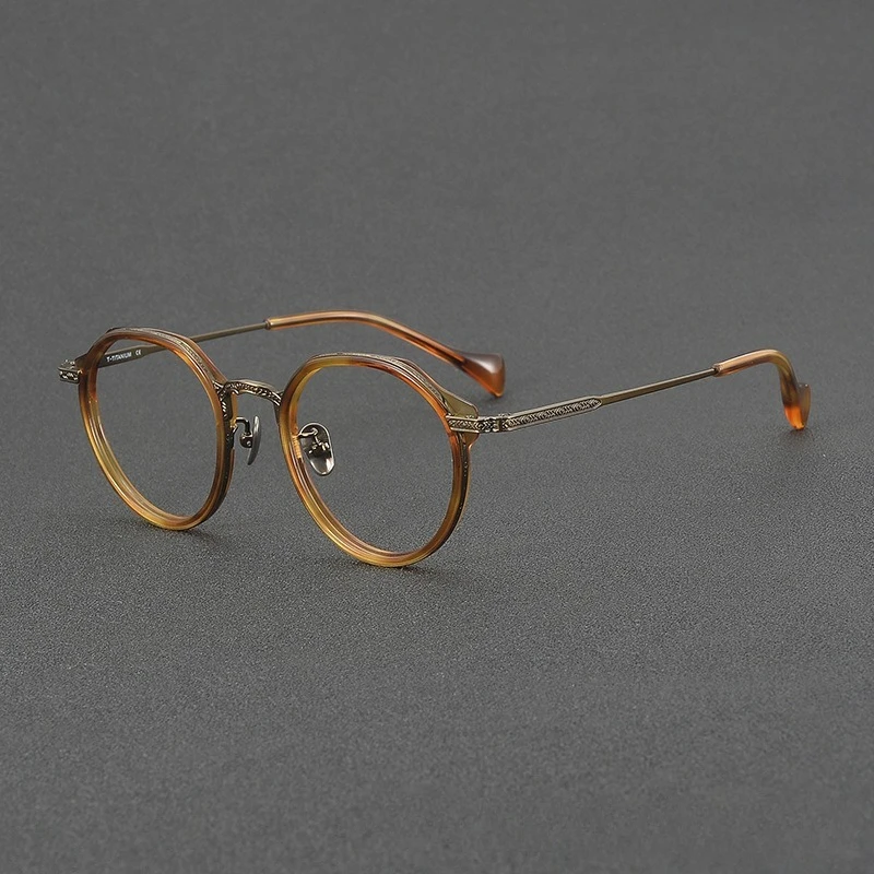 

Новое поступление, круглая оправа для мужских очков из японского титана в стиле ретро OTW6006 для женщин, синие блокирующие очки ручной работы для близорукости