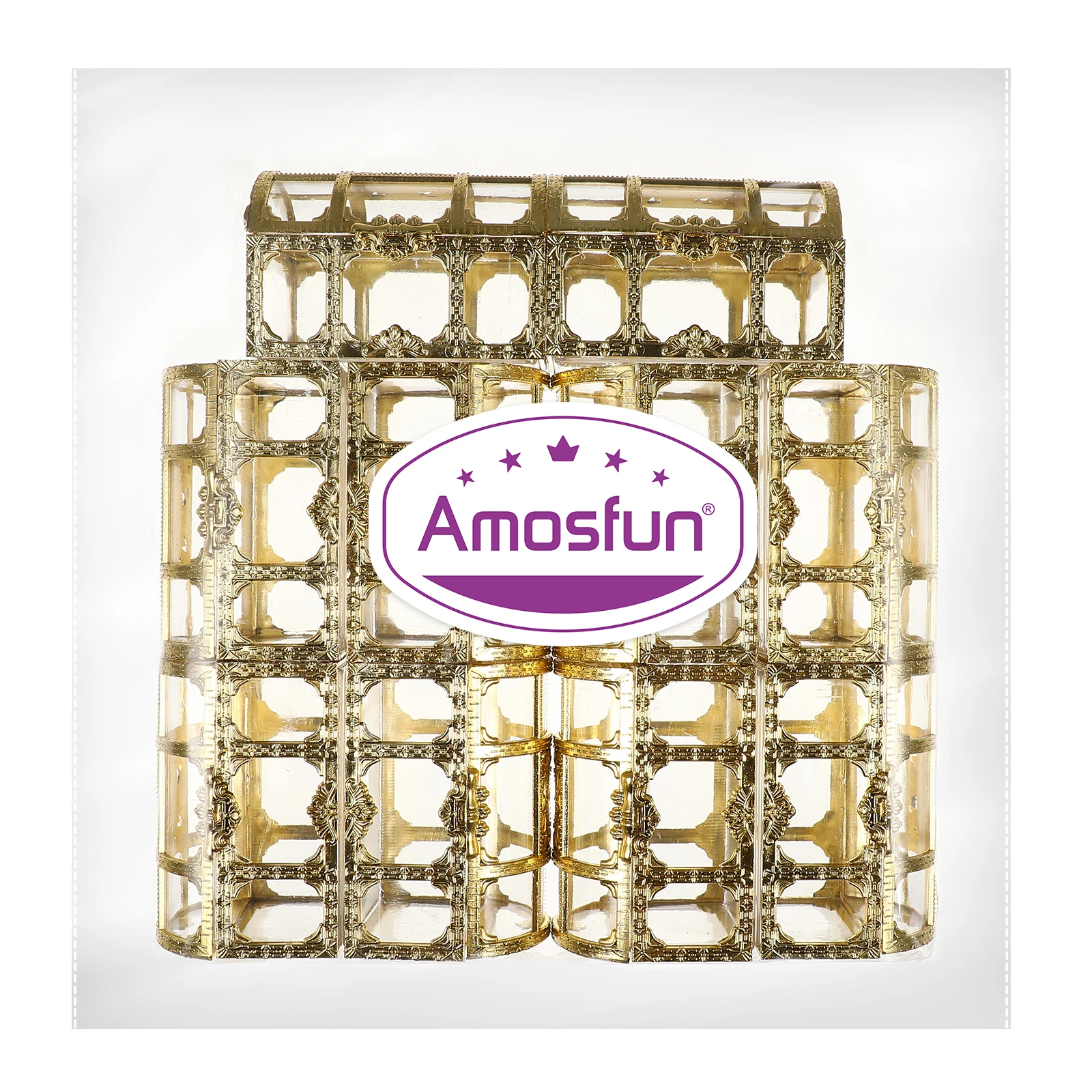 

10pcs Candy Boxes Durable Plastic Treasure Chest Shaped Storage Containers Gift Favor Boxes Wedding Party Decorations Vintage