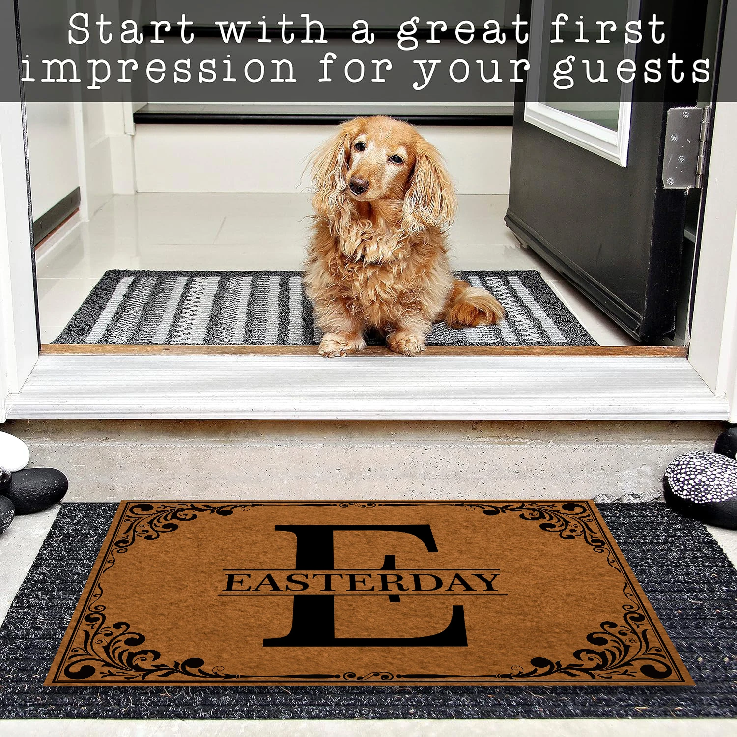 Custom Initial Family Name Doormat Rubber Bathroom Kitchen Mat Garden Garage Door Floor Mat Non-Slip Carpet Entrance Rug