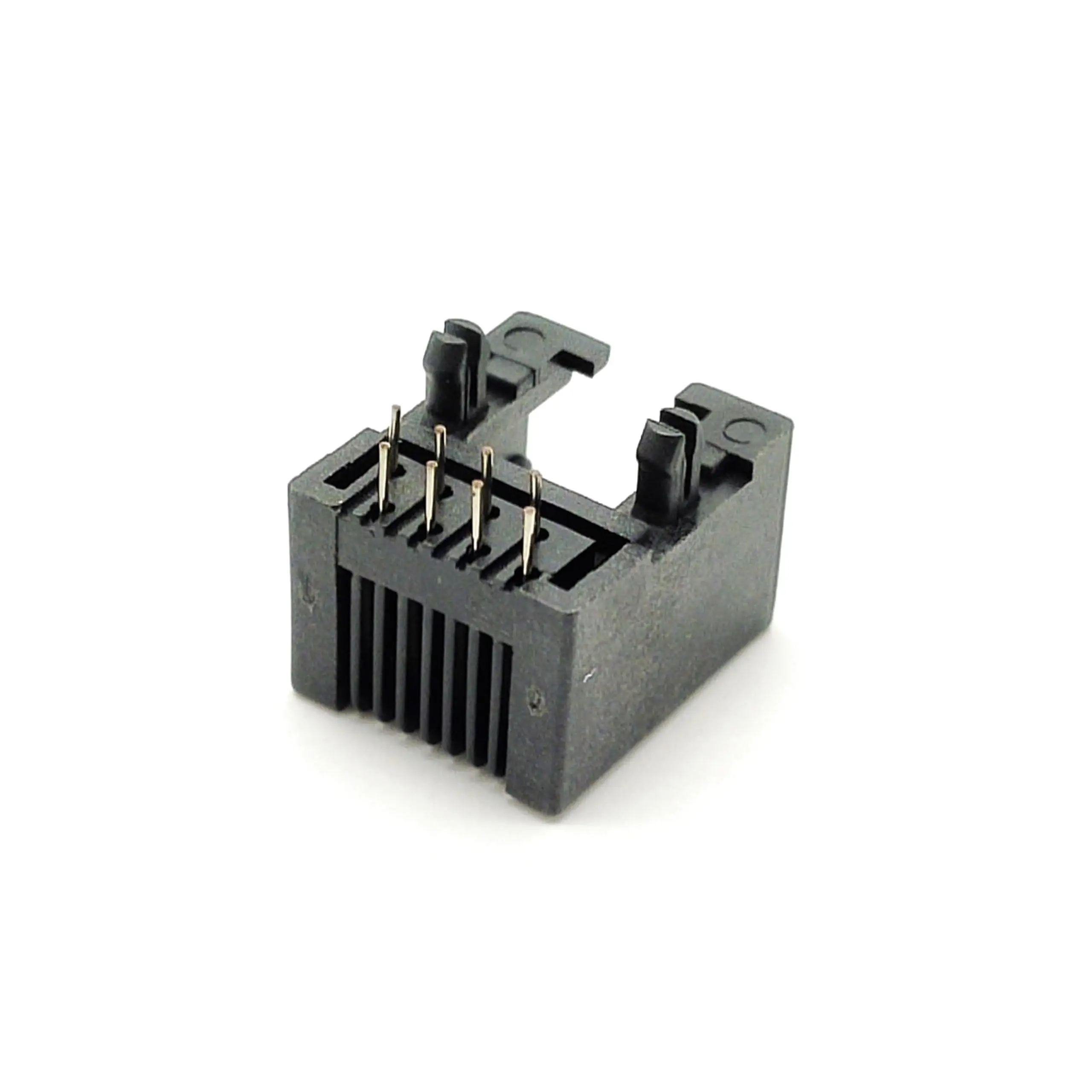 20PCS RJ45 Angled 8P8C Connector, Unshielded Gold-Plated PCB Jack, Stackable Through-Hole for Gigabit Network