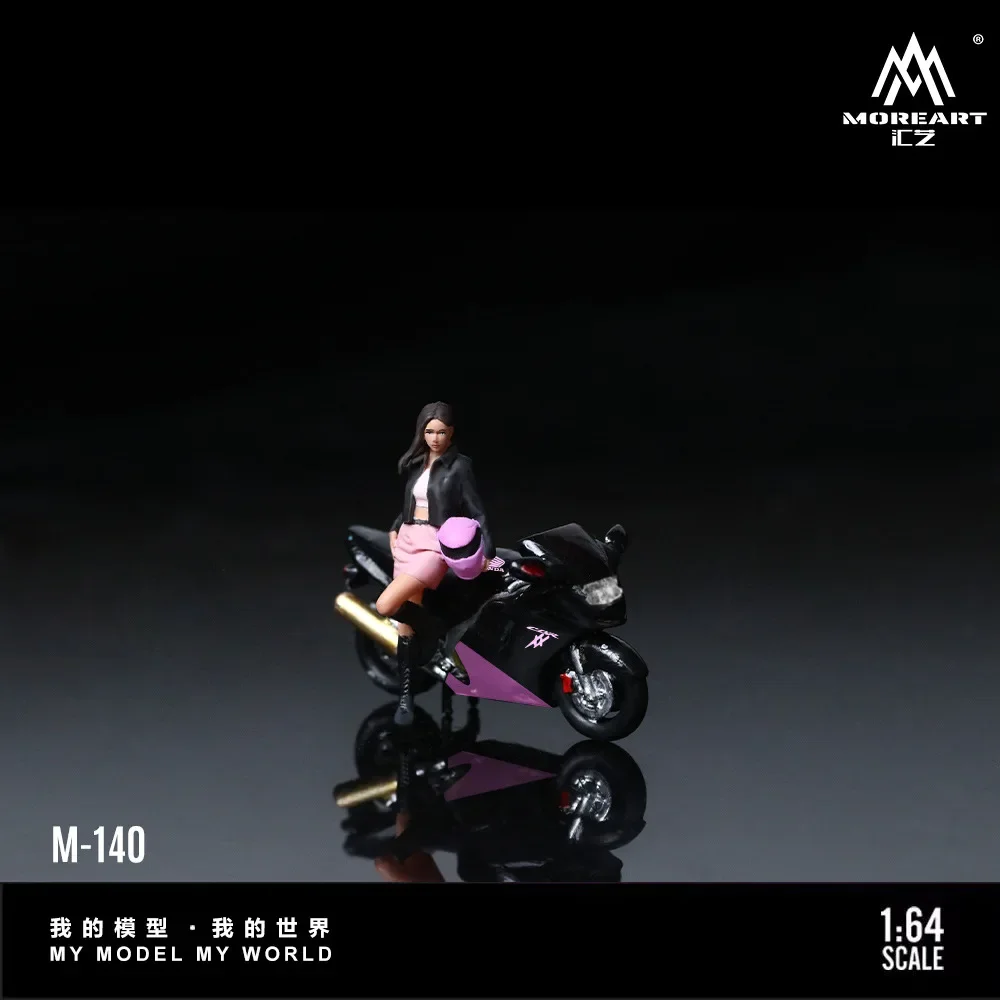Sky Blue Motorcycle Girl Resin
