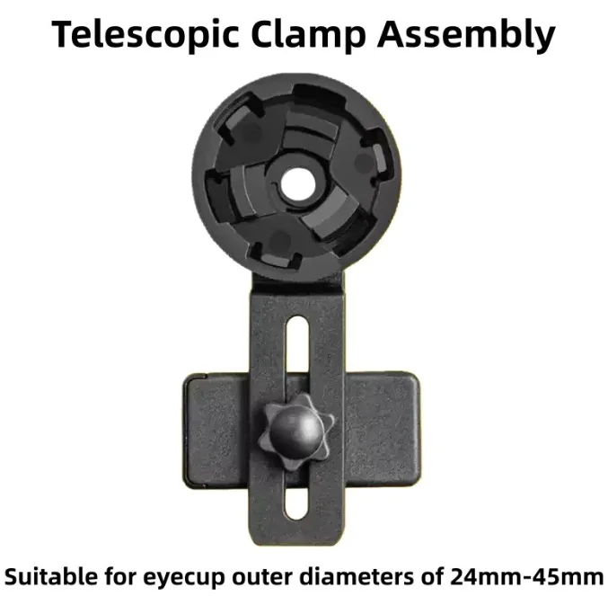 25mm-45mm Telescopic Mobile Phone Photography Adapter for Single and Binocular Microscope, Astronomical Microscope Eyepiece