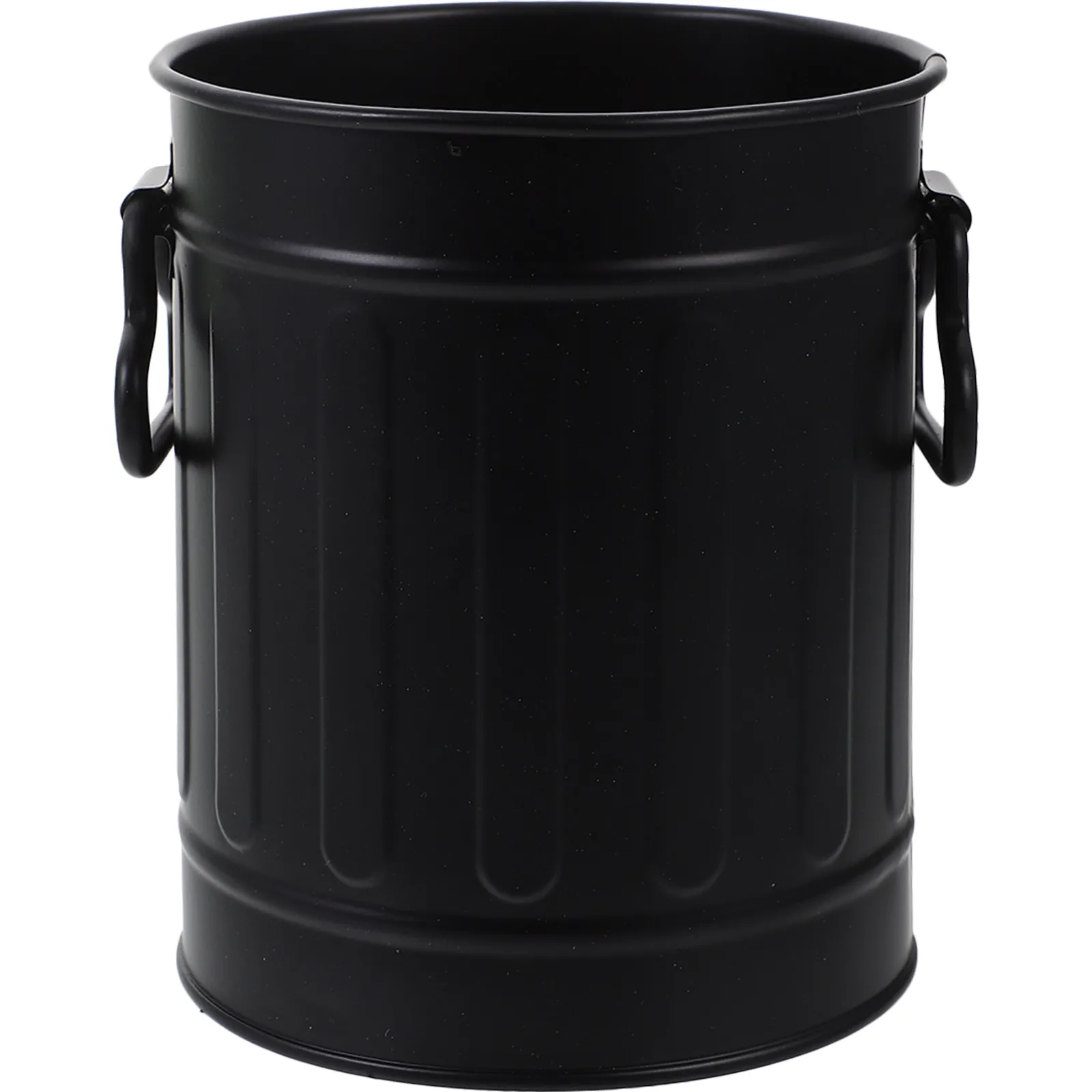 Iron Desktop Trash Can Classic Design Multi-Purpose Storage Holder Pen Container Office Waste Bucket Stationery Box