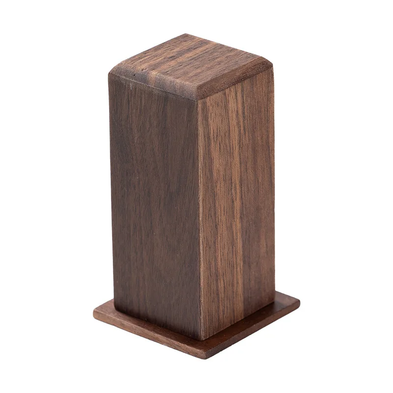 

Retro Walnut Wood Toothpick Holder - Handmade Push-Up Dispenser for Table & Kitchen Decor