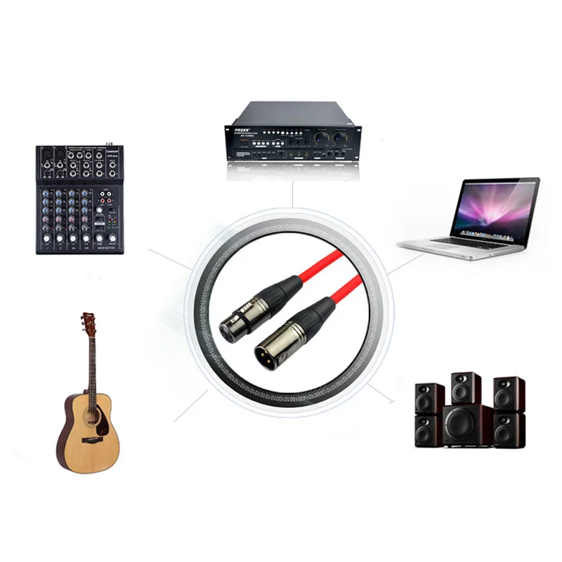 Silver Plated Copper XLR Male to Female Balanced Audio Cable 3 Pin Stereo Speaker Microphone AV Connector 0.5M to 30M Length