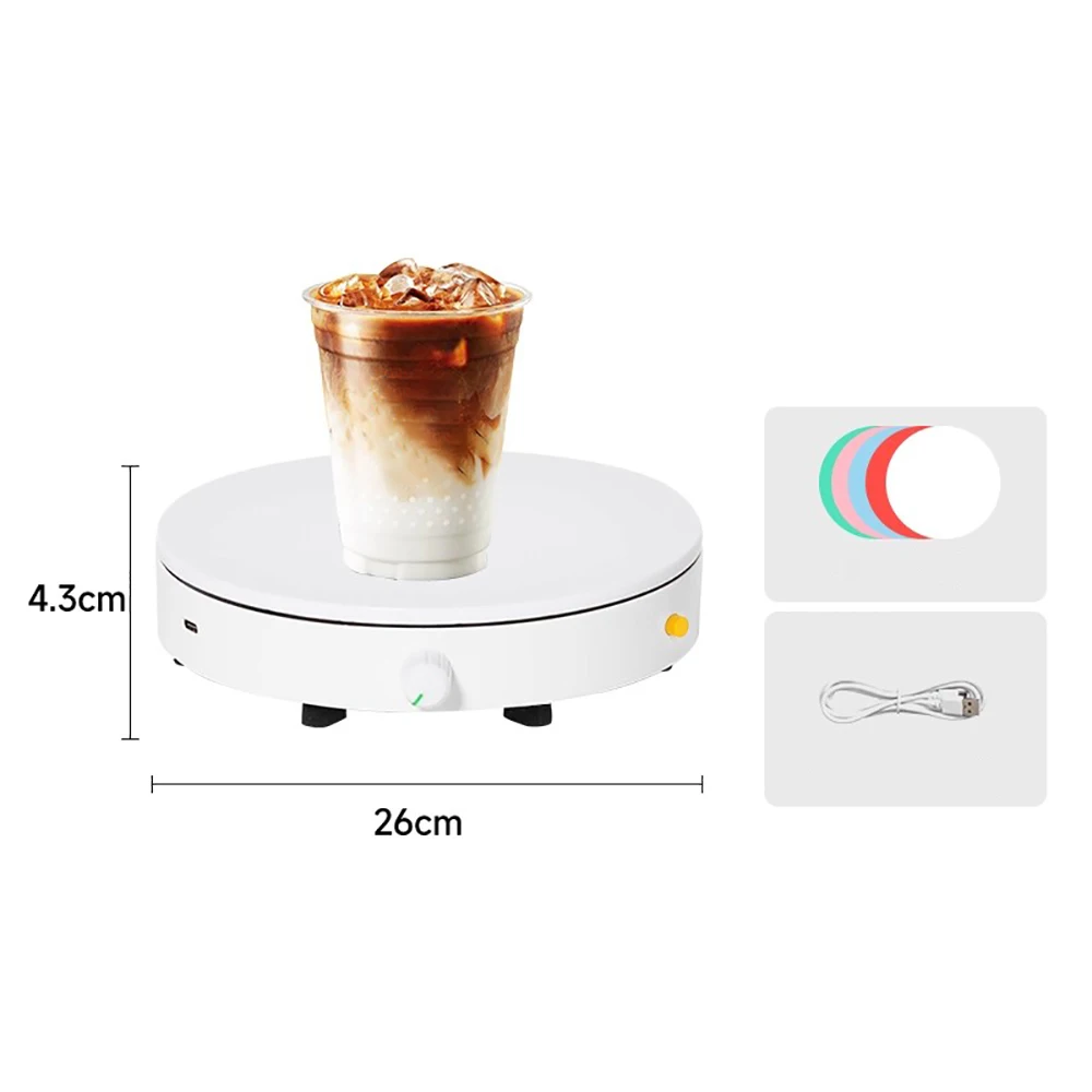 Electric Turntable - 360° Rotating Display Stand, Silent Motor, Adjustable Speed