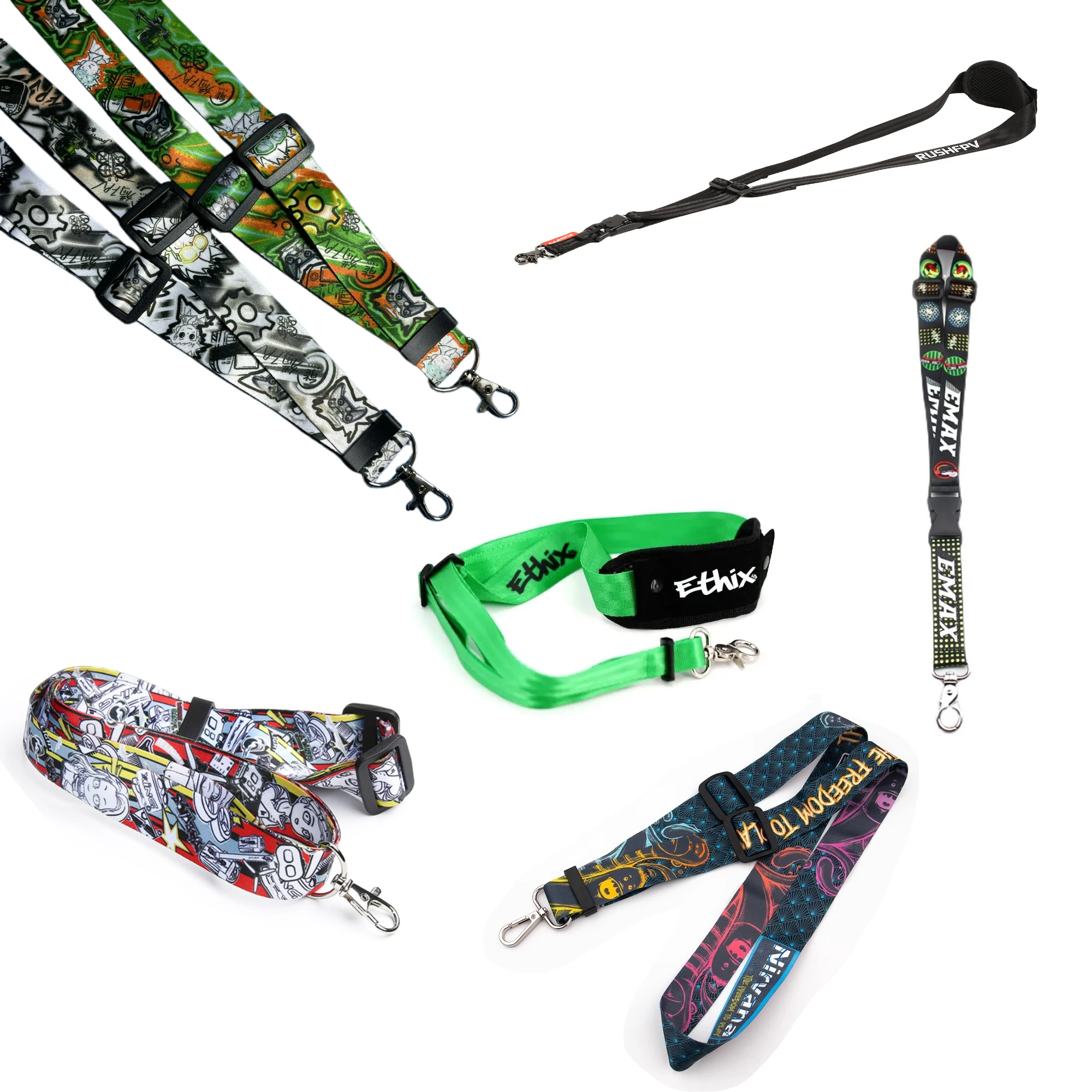 FPV Radio Neck Strap Adjustable Lanyard Metal Hook Transmitter Colorful Strap For RC Radios
