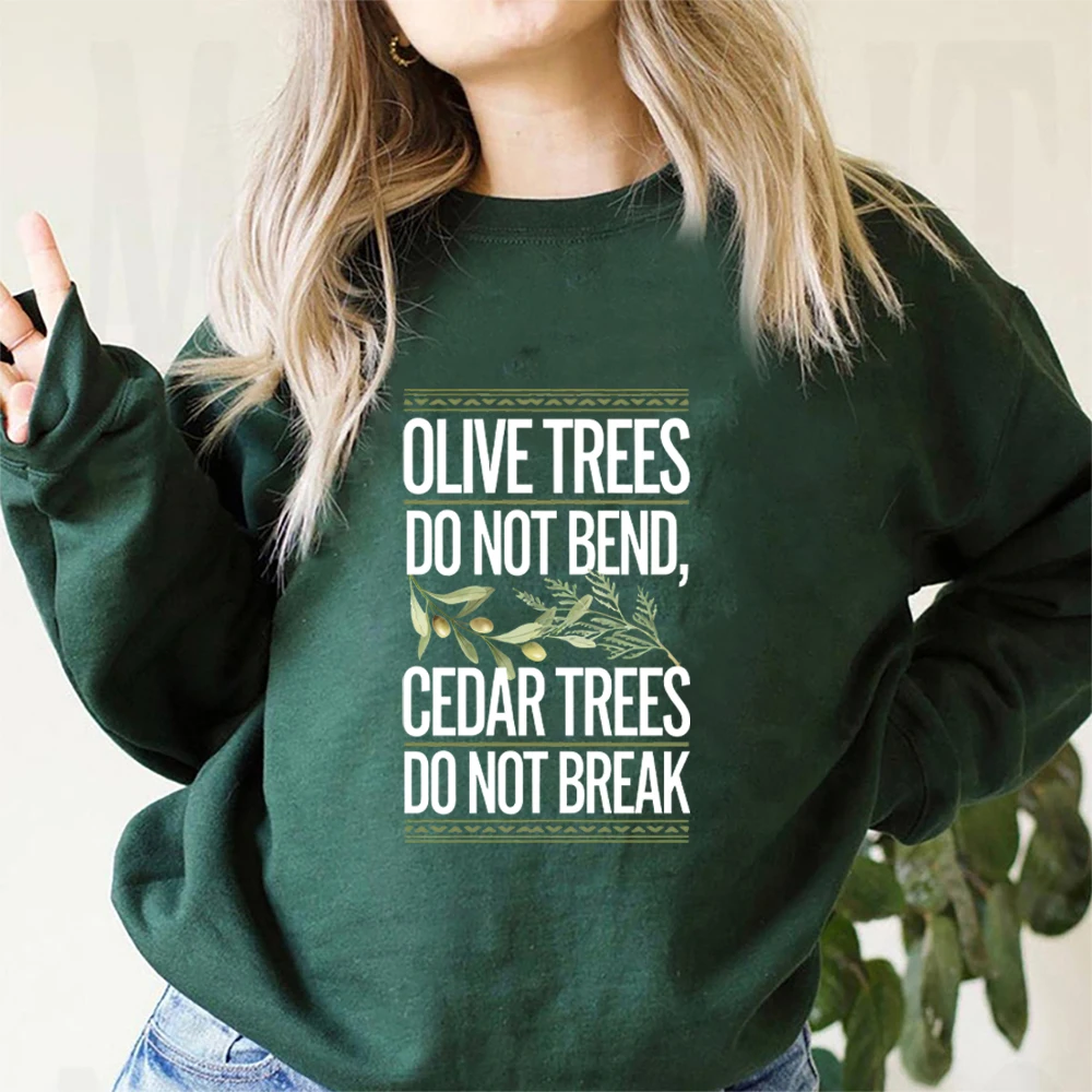 Retro Lebanon Sweatshirt Resistance Lebanon Sweater Olive Cedar Trees Shirt Lebanese Pullover Unisex Long Sleeves Sweatshirts