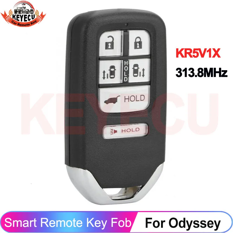 

KEYECU для Honda Odyssey Smart KR5V1X 2014 2015 2016 2017 A2C83158300 пульт дистанционного управления 313,8 МГц ID47 чип 6 кнопок брелок